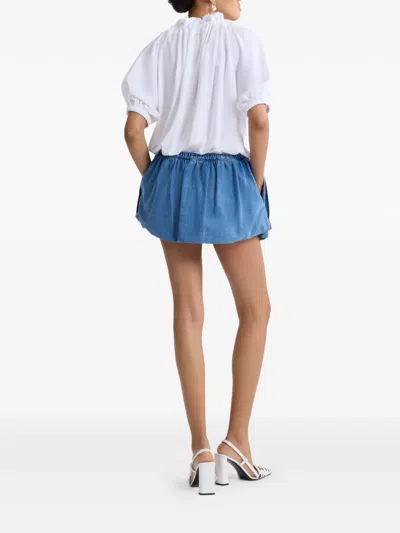 Patou Drawstrings Mini A-line Skirt In Blue