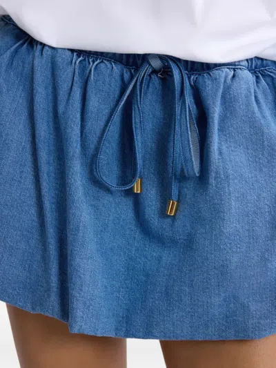 Patou Drawstrings Mini A-line Skirt In Blue