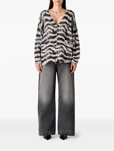 R13 Printed Oversized Cardigan In Multi