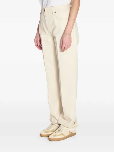 Valentino Pleated Gold Detail Jeans In Neutral