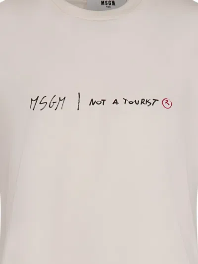 Msgm Logo-print Sleeveless Top In Neutral