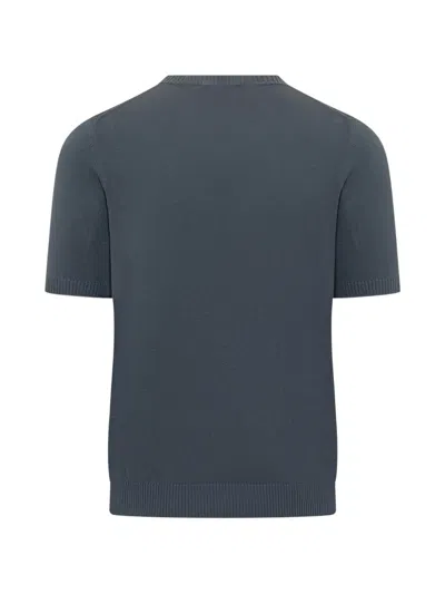 Malo Navy Blue Solid Sweaters In Blue