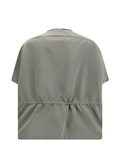 Rick Owens Bicolor Polyester Sleveless Jacket In Gray