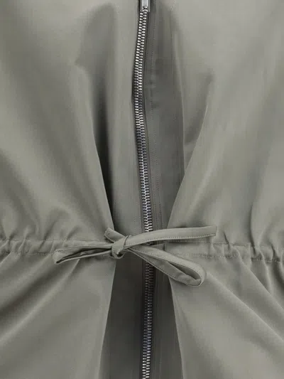 Rick Owens Bicolor Polyester Sleveless Jacket In Gray