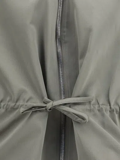 Rick Owens Bicolor Polyester Sleveless Jacket In Gray