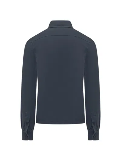 Malo Dark Blue Regular Solid Shirt In Blue