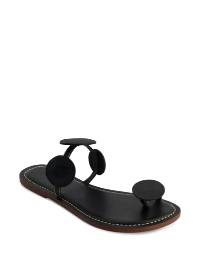 Bernardo New Moon Circle Leather Flat Sandals In Multi