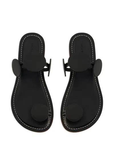 Bernardo New Moon Circle Leather Flat Sandals In Multi