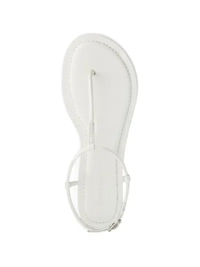 Bernardo Hercu Leather Ankle-strap Flat Sandals In White
