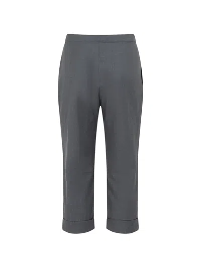 Co Turn-up Cropped Track Pants In Gray