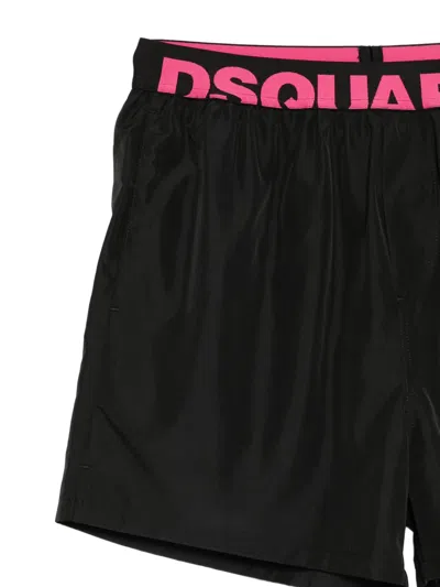Dsquared2 Dsquared Men Boxer Swimsuit In Black