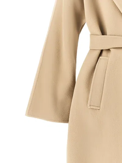 Weekend Max Mara Belted Wool Coat In Neutral