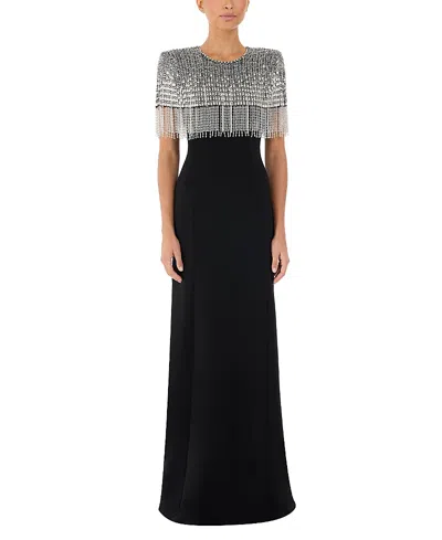 Jenny Packham Sabine Beaded-fringed Maxi Dress In Multi