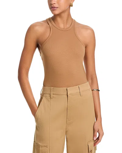 A.l.c Dean Racerback Rib Knit Tank In Brown