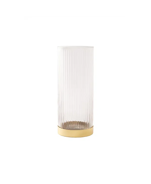 Fluted Glass Vase/Planter, Medium
