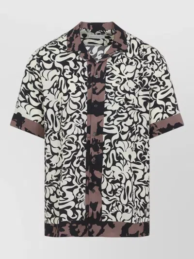 Dries Van Noten Short-sleeve Abstract Pattern Shirt With Camp Collar In Multi