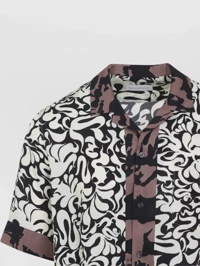 Dries Van Noten Short-sleeve Abstract Pattern Shirt With Camp Collar In Multi