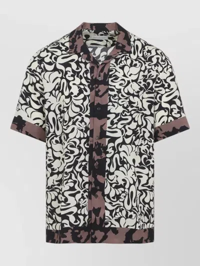 Dries Van Noten Short-sleeve Abstract Pattern Shirt With Camp Collar In Multi