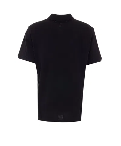Ami Alexandre Mattiussi Ami Paris Men Black Polo Shirt With Adc Embroidery At The Front In Cotton Man In Black
