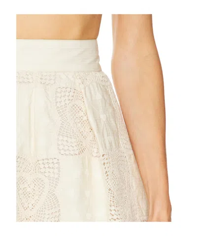 Zimmermann Wanderlust Crocheted Embroidered Cotton-blend Shorts In White