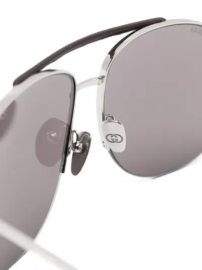 Gucci Pilot-frame Sunglasses In Silver