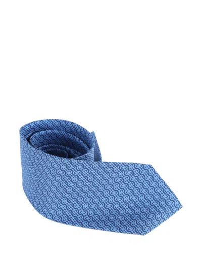 Ferragamo Patterned Tie In Burgundy