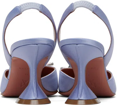 Amina Muaddi Elegant Crystal-embellished Pointed Toe Slingbacks With 95mm Heel In Purple