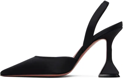 Amina Muaddi Holli 95 Sling Pointed-toe High-heeled Sandals In Black