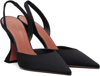 Amina Muaddi Holli 95 Sling Pointed-toe High-heeled Sandals In Black