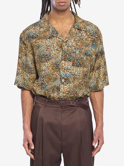 Saint Laurent Multicolor Viscose Pattern Shirt In Brown