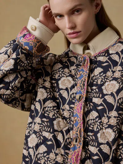 Faherty Reversible Quilted Jacket In Black