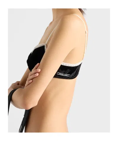 Prada Bh-top Aus Samt In Black