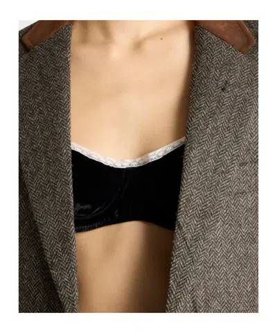 Prada Bh-top Aus Samt In Black