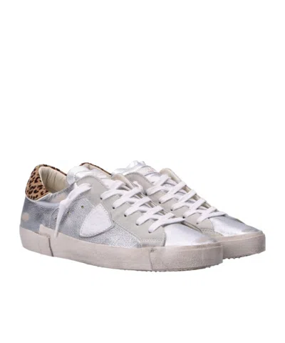 Philippe Model Prsx Leopard-print Low Trainers In Gray