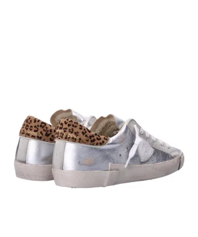 Philippe Model Prsx Leopard-print Low Trainers In Gray