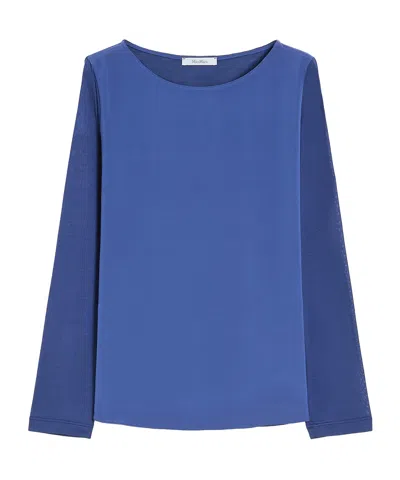 Max Mara Long-sleeved T-shirt In Blue