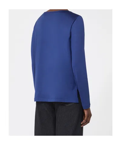 Max Mara Long-sleeved T-shirt In Blue
