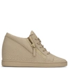 GIUSEPPE ZANOTTI GIUSEPPE ZANOTTI - 50 MM NUDE PYTHON-EMBOSSED WEDGE SNEAKERS ILEAN,RS708500115