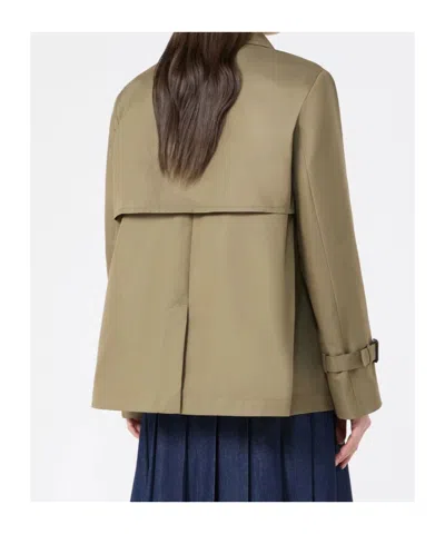 Weekend Max Mara Button Double-breasted Coat In Brown