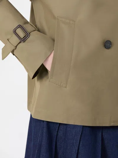 Weekend Max Mara Button Double-breasted Coat In Brown