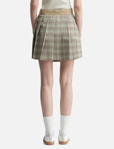 Moncler Women Checked Pleated Mini Skirt In Brown