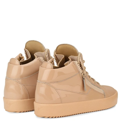 Shop Giuseppe Zanotti - Pink Patent Mid-top Sneaker Kriss