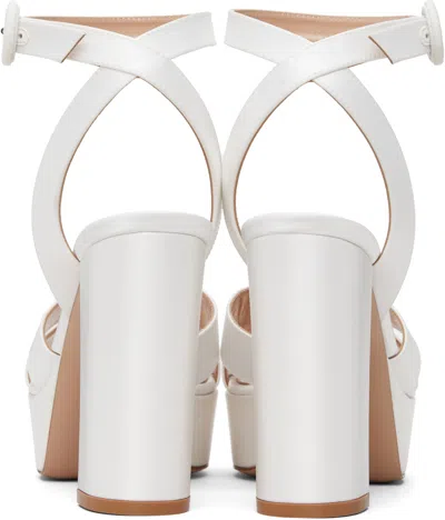 Gianvito Rossi Sabrina Satin Crisscross Ankle-strap Platform Sandals In White