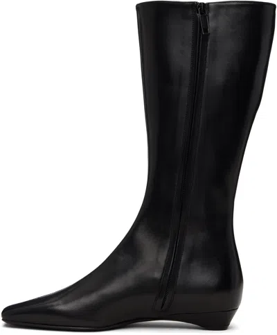 Courrèges Logo-plaque Boots In Black