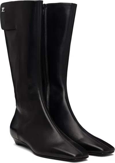 Courrèges Logo-plaque Boots In Black