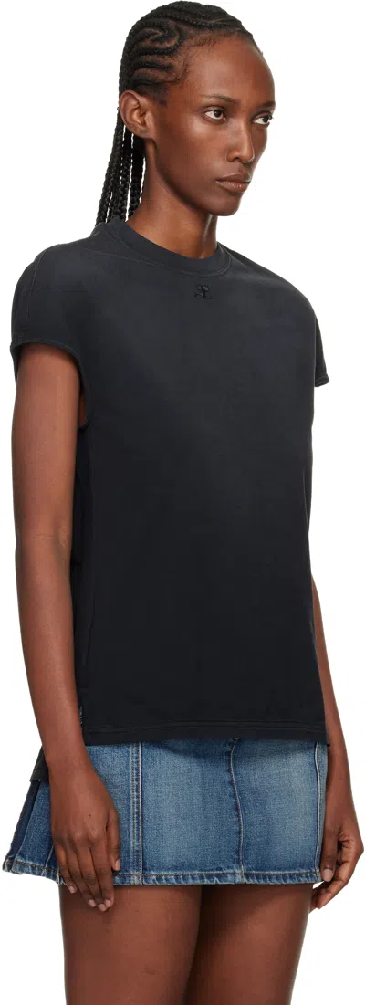 Courrèges Black Solarized Oversized T-shirt In Black