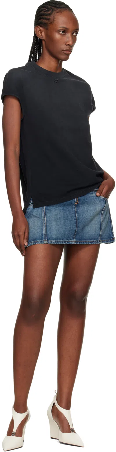 Courrèges Black Solarized Oversized T-shirt In Black