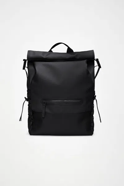 Rains Trail Mountaineer Rolltop Front-pocket Backpack In Black
