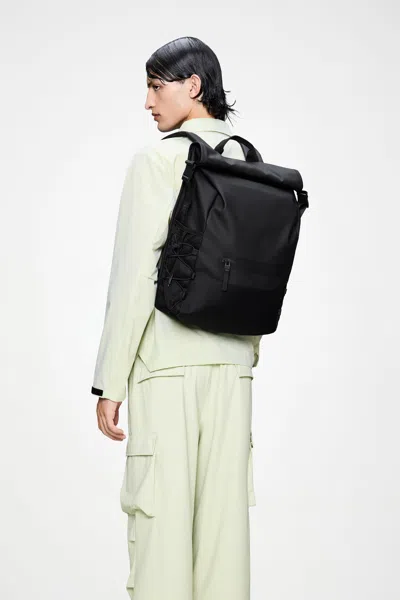 Rains Trail Mountaineer Rolltop Front-pocket Backpack In Black