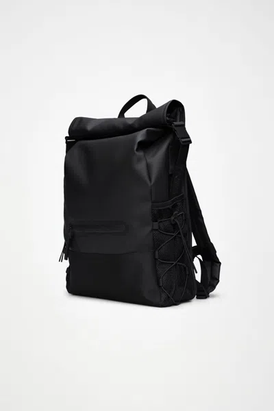 Rains Trail Mountaineer Rolltop Front-pocket Backpack In Black